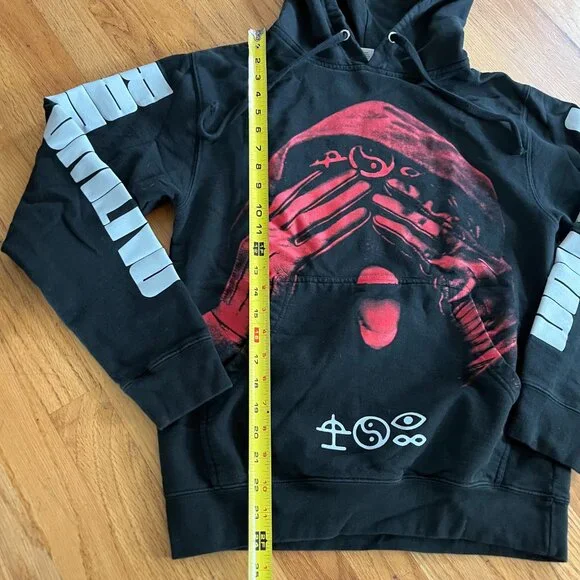Bad Omens Hoodie Size Small Masked Red Face Long Sleeve Hands Symbols Sweatshirt - Picture 3 of 10